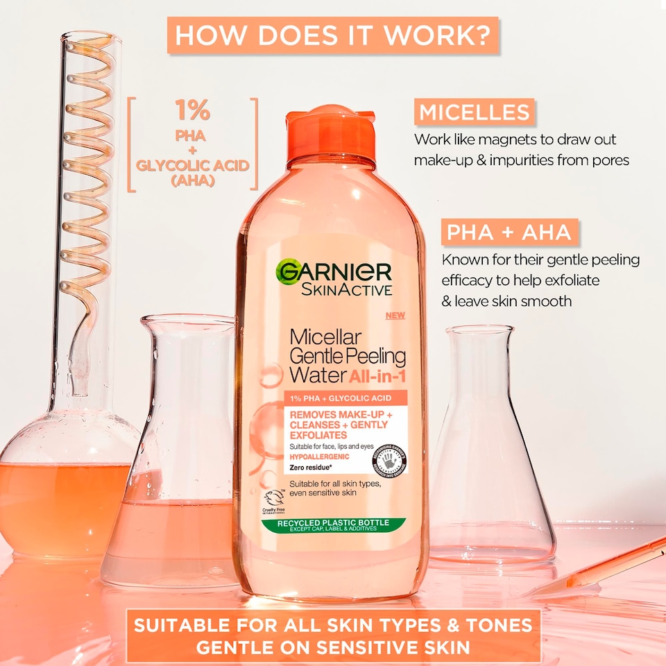 image 1 of Garnier Micellar Gently/Gentle Peeling Water All-In-1 400Ml