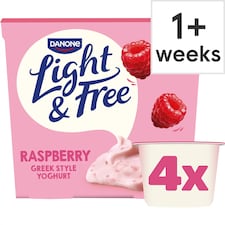 Light & Free Raspberry Greek Style Fat Free Yoghurt 4x115g