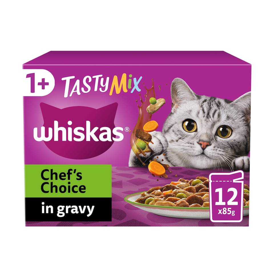 image 1 of Whiskas Tasty Mix Chef's Choice Cat Food Pouches Gravy 12x85g