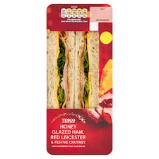 Tesco Honey Glazed Ham, Red Leicester & Festive Chutney Sandwich