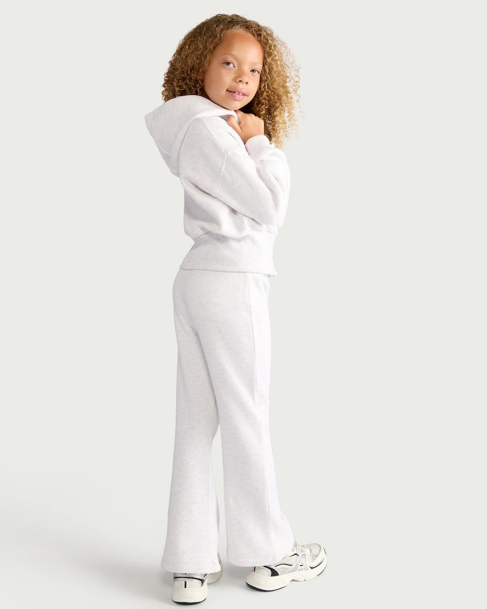 image 1 of F&F Girls Cotton Rich Flared Joggers in Grey