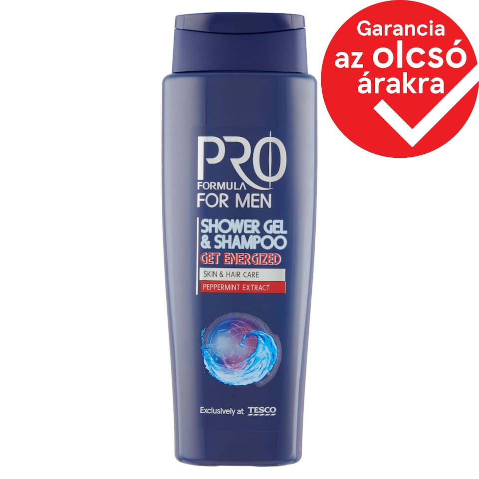 Tesco Pro Formula For Men Get Energized tusfürdő & sampon 400 ml