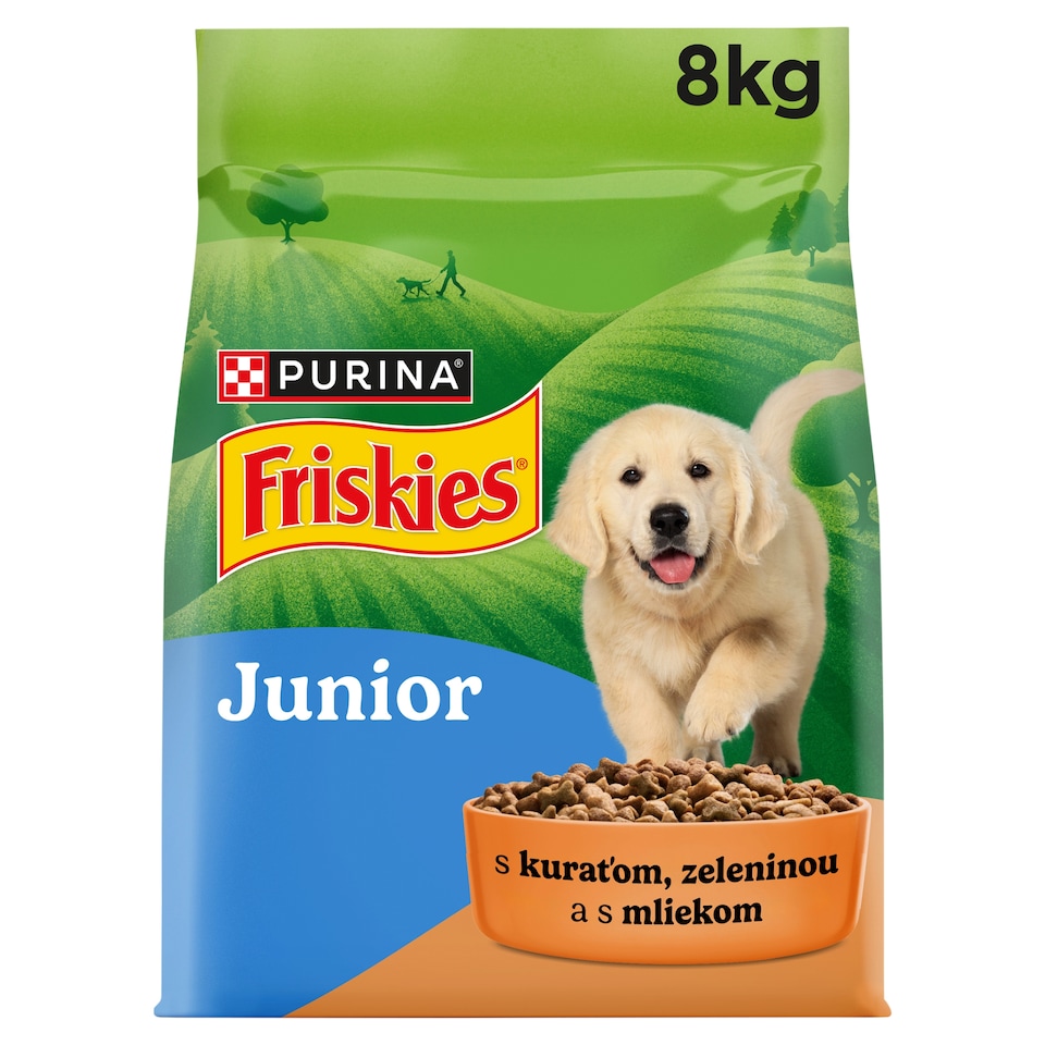 Friskies Junior granule pre šteniatka kura s mliekom, zelenina 8 kg