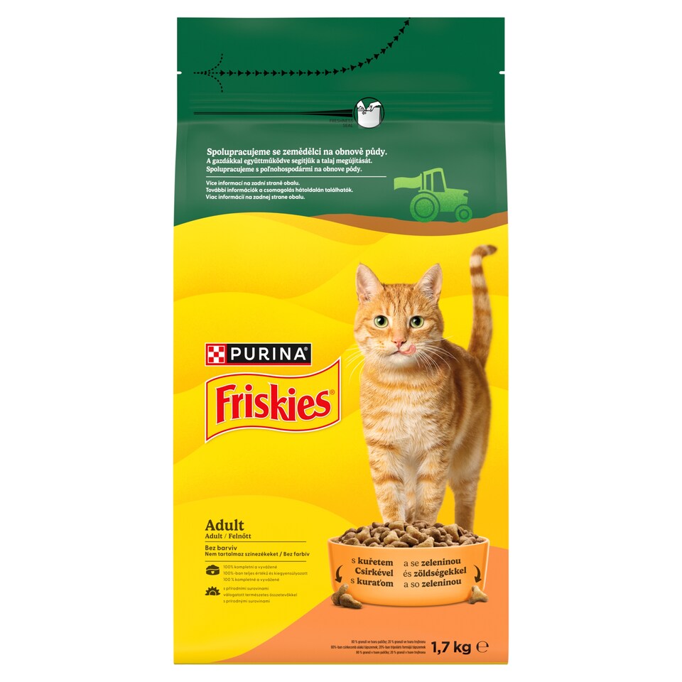 Purina Friskies csirkével és hozzáadott zöldségekkel száraz macskaeledel 1,7 kg