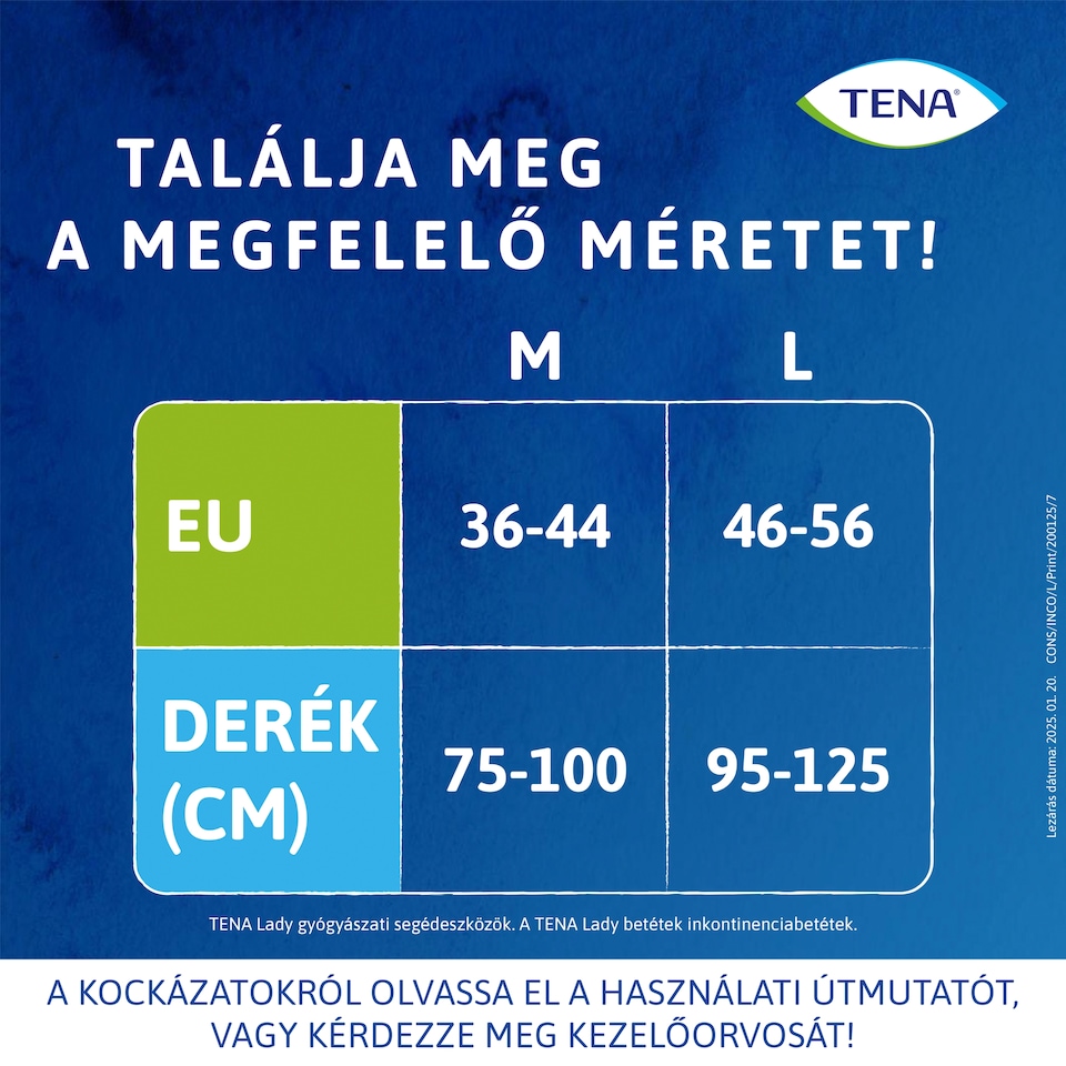 Tena Lady Crème inkontinencia-fehérnemű L 8 db  1. kép