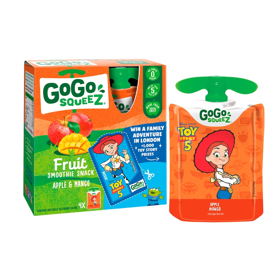 image 1 of GoGo squeeZ Fruit Smoothie Snack Apple and Mango 4X90g