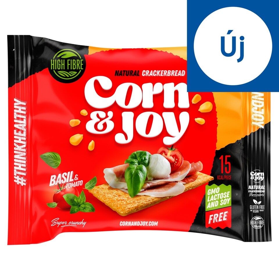 Corn & Joy extrudált kukorica kenyér paradicsommal és bazsalikommal 80 g