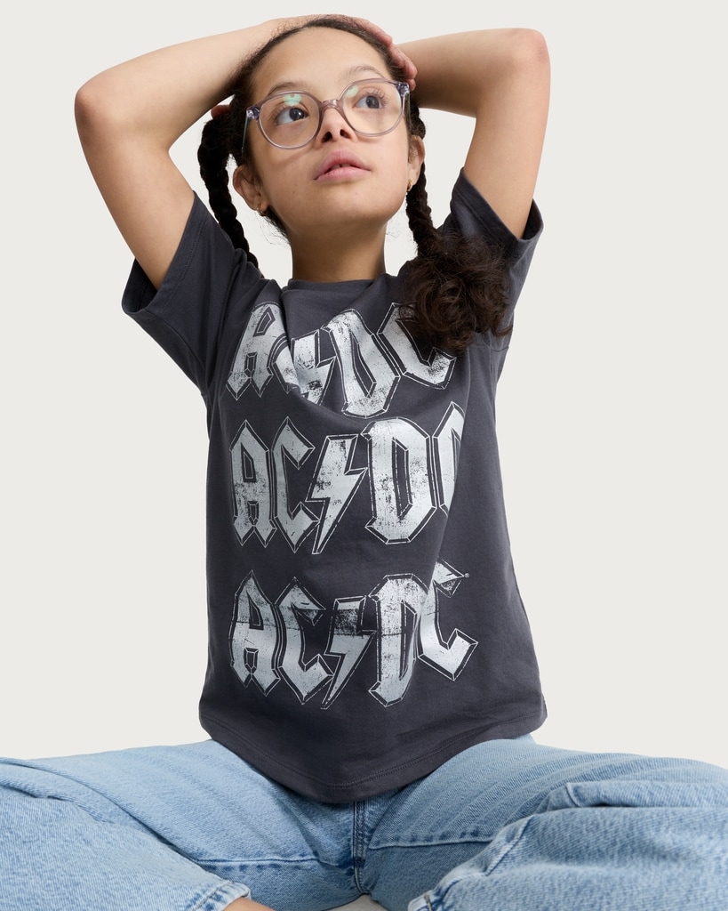 AC/DC Pure Cotton T-Shirt in Grey