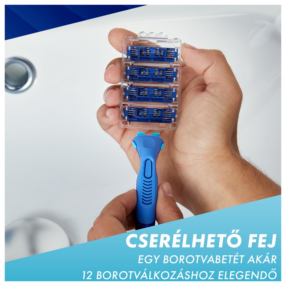Gillette Sensor 3+ Kényelem Cserélhető Fejes Férfi Borotva Ergonomikus Markolattal és Borotvabetétel  1. kép