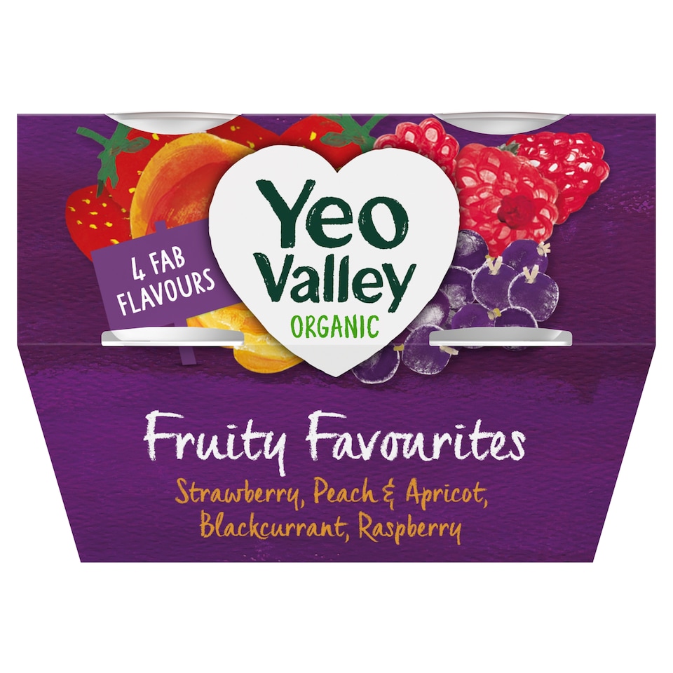 Yeo Valley Organic Fruity Favourites Yogurt 4X110g