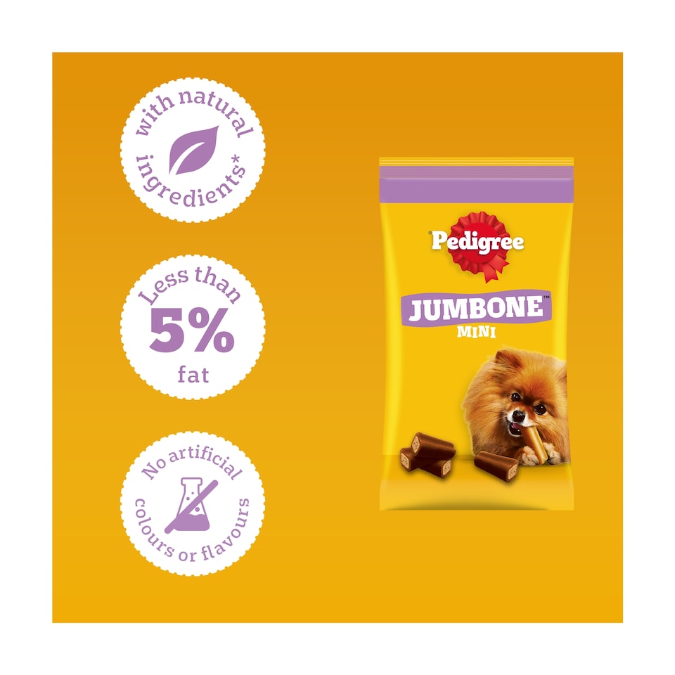 image 1 of Pedigree Jumbone Mini Small Dog Treats Chicken & Lamb 160g