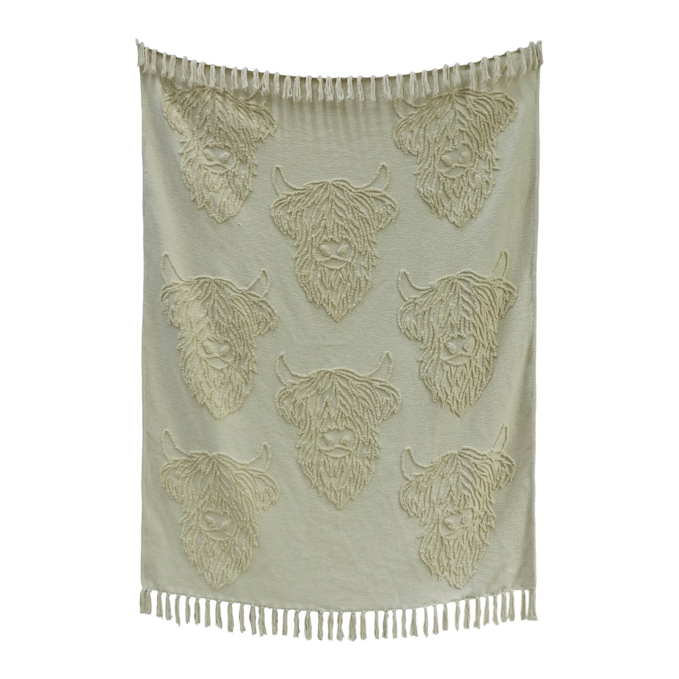 F&F Home Highland Cow Tufted Throw