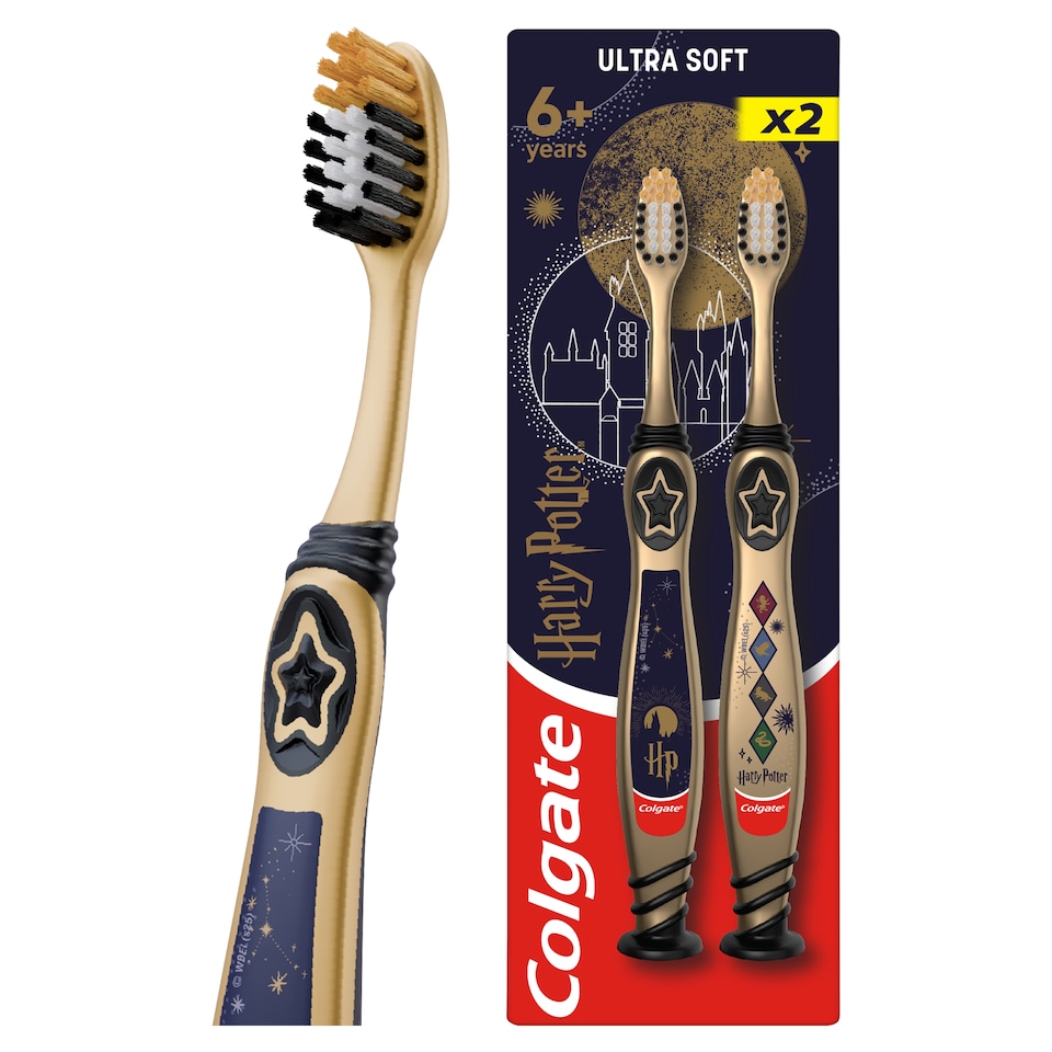 image 1 of Colgate Kids 6+ Years Harry Potter Ultra Soft Toothbrush 2 Pack