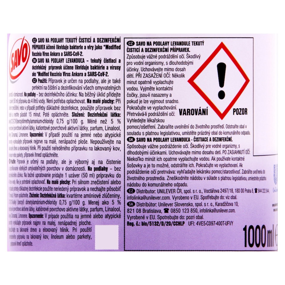 image 1 of Savo Lavender Floor Cleaner 1000 ml