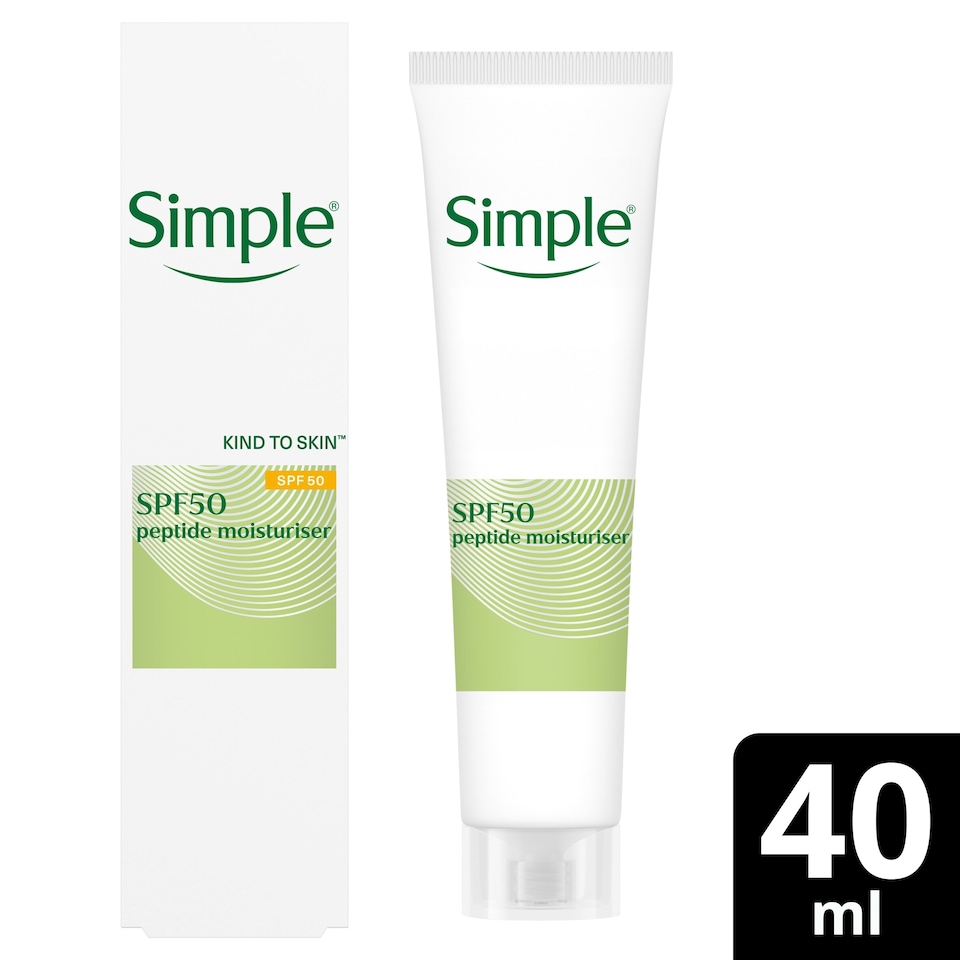 image 1 of Simple Kind to Skin SPF 50 Peptide Moisturiser 40ml
