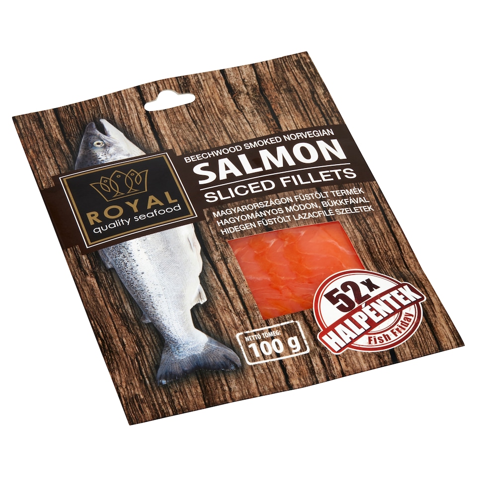 Royal hidegen füstölt, norvég lazacfilé szeletek 100 g