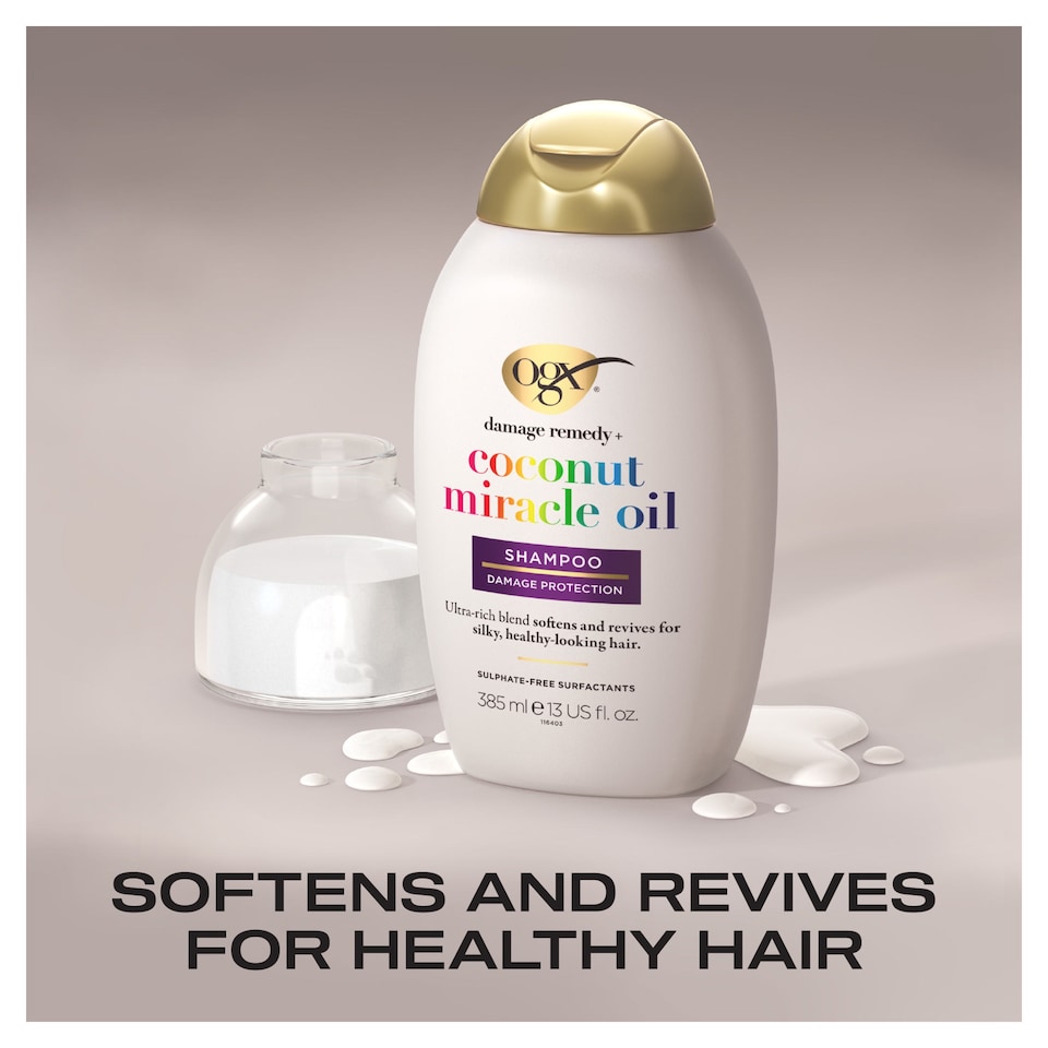 image 1 of OGX Coconut Miracle Oil Shampoo for Damaged Hair 385ml