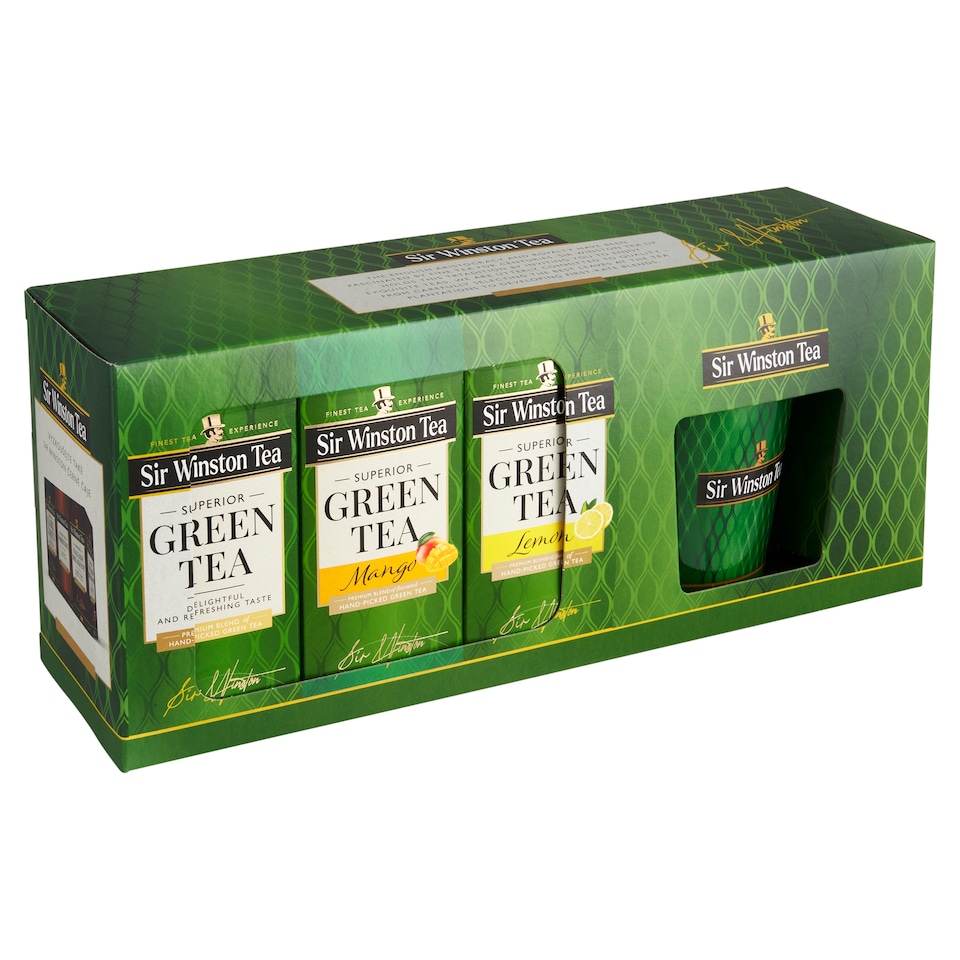 image 1 of Sir Winston Tea Superior Green Tea 3 x 20 Tea Bags 105 g + Mug
