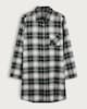image 4 of F&F Pure Cotton Check Print Longline Pyjama Shirt in Multi Black