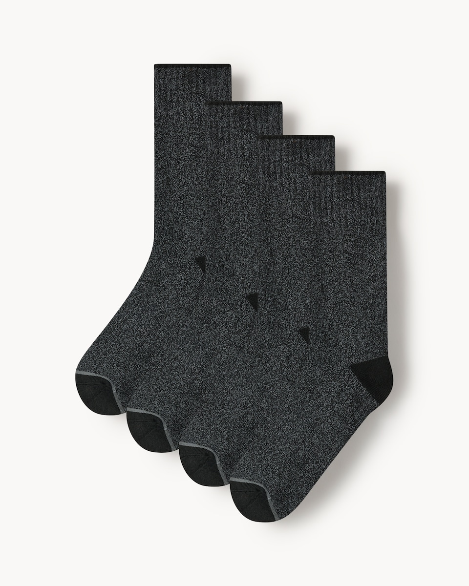 F&F 4-Pack Weatherproof Cushioned Ankle Socks in Grey