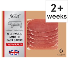Tesco Finest Signature Cure 6 Alderwood Smoked Back Bacon 240g
