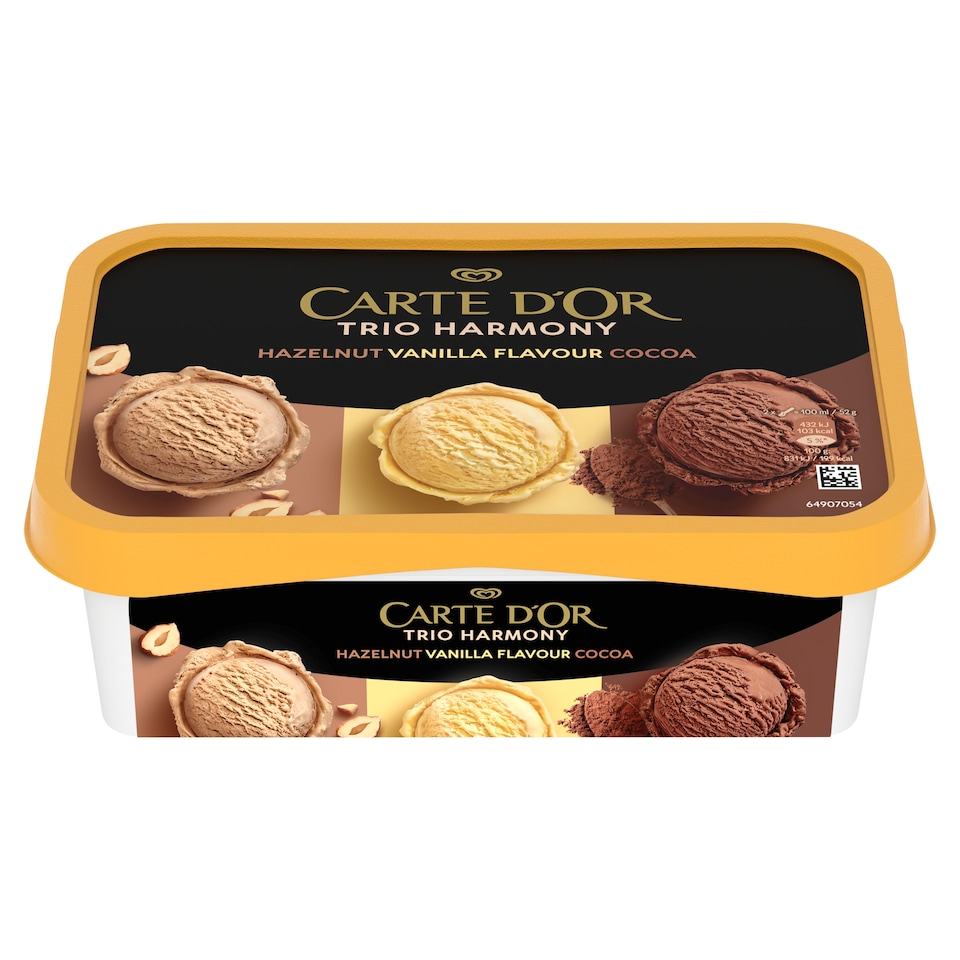 CARTE D'OR Jégkrém Trio Harmony Mogyoró-Vanília-Kakaó 1000 ml