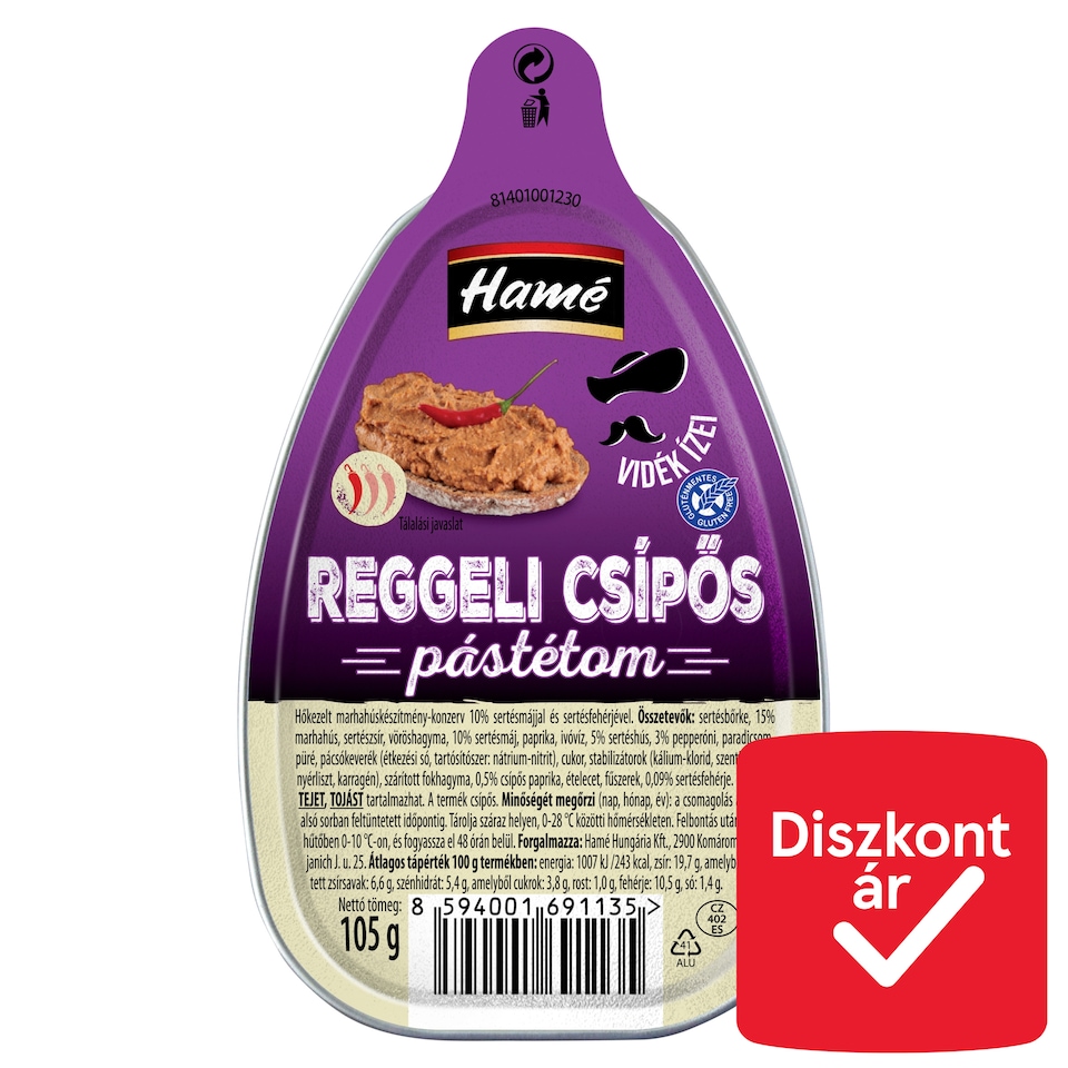 Hamé reggeli csípős pástétom 105 g