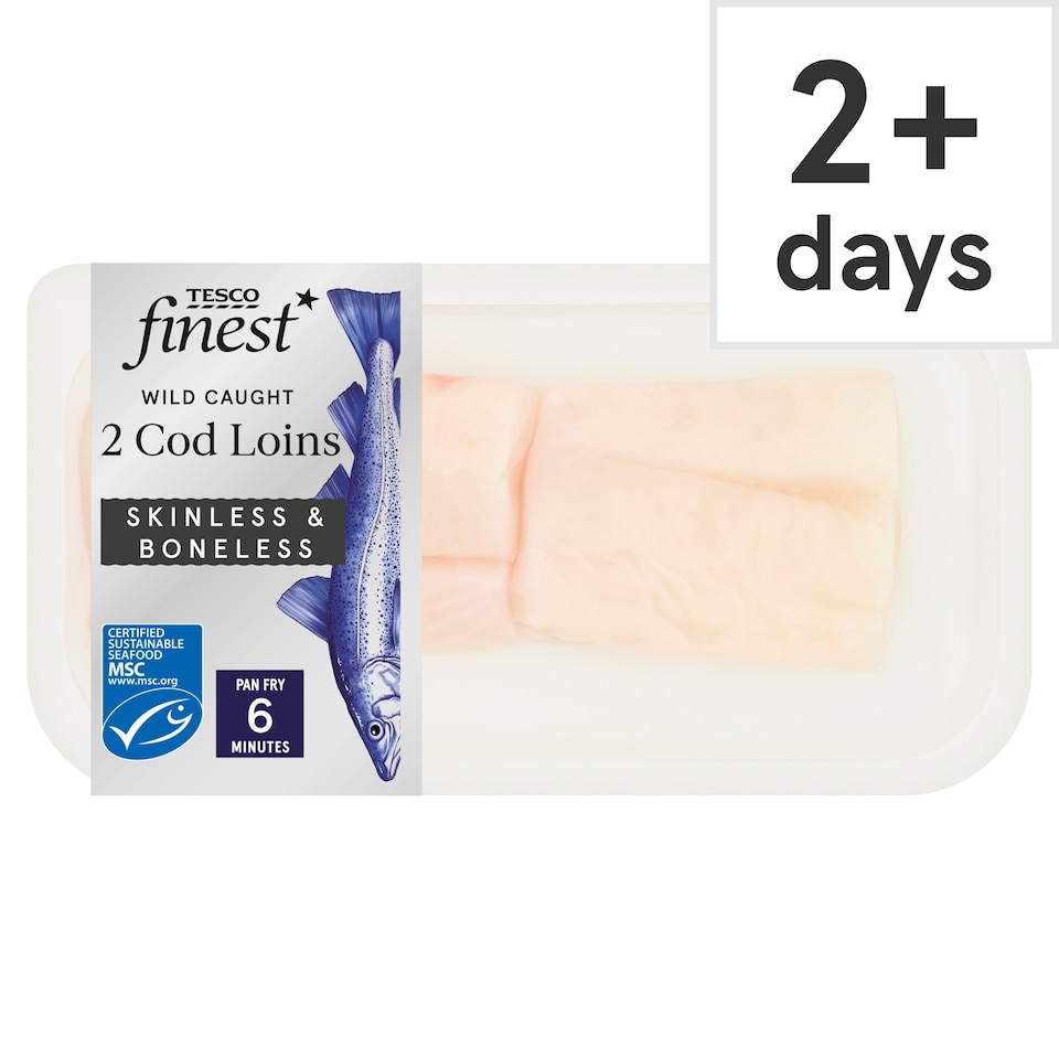 Tesco Finest Skinless & Boneless Cod Loins 280G