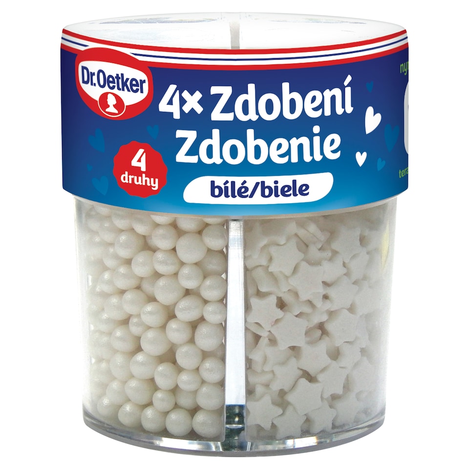 Dr. Oetker Zdobenie biele 4 druhy 73 g