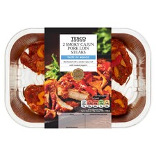 Tesco Cajun Pork Loin Steaks With Peppers 368G