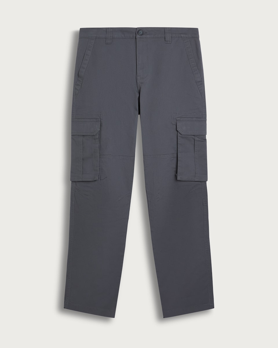 F&F Cotton Rich Straight Leg Cargo Trousers in Grey
