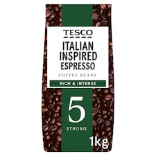 Tesco Italian Inspired Espresso Coffee Beans 1Kg