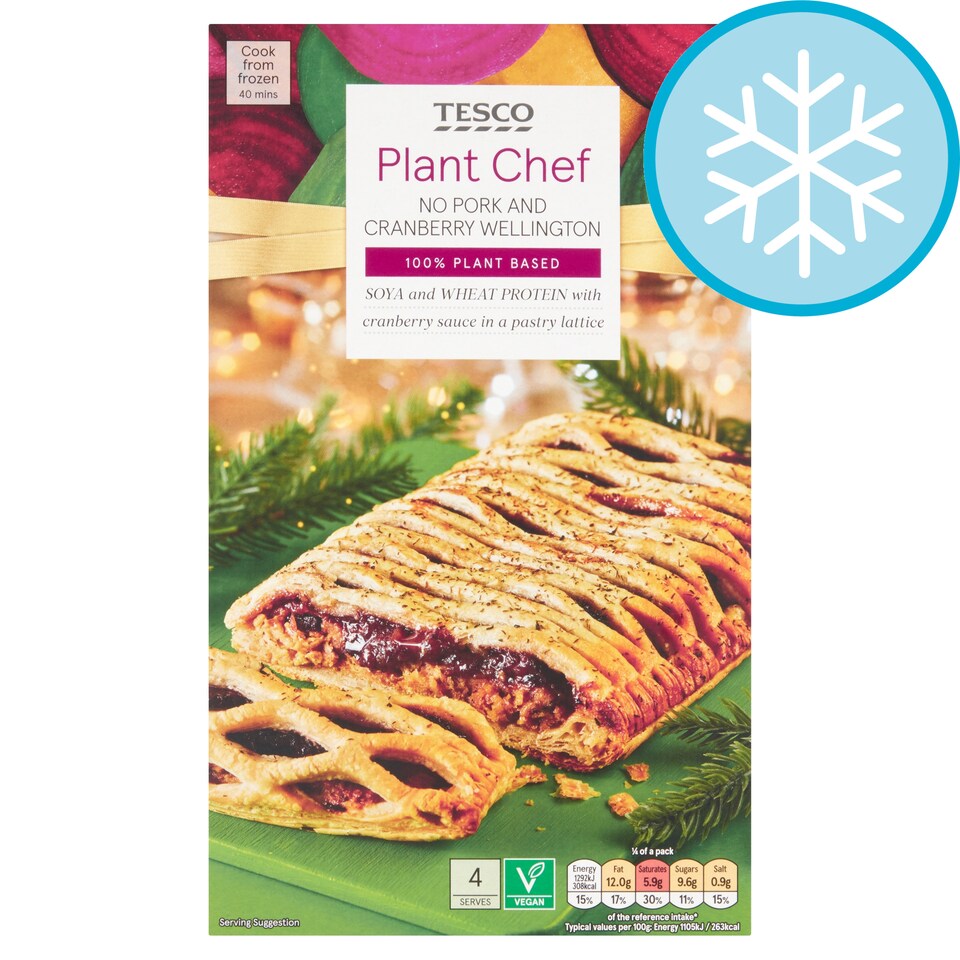 Tesco Plant Chef No Pork & Cranberry Wellington 500G