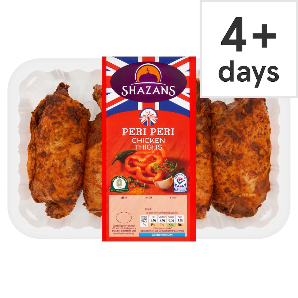 Shazans Halal Peri Peri Chicken Thighs 900G-1.1Kg