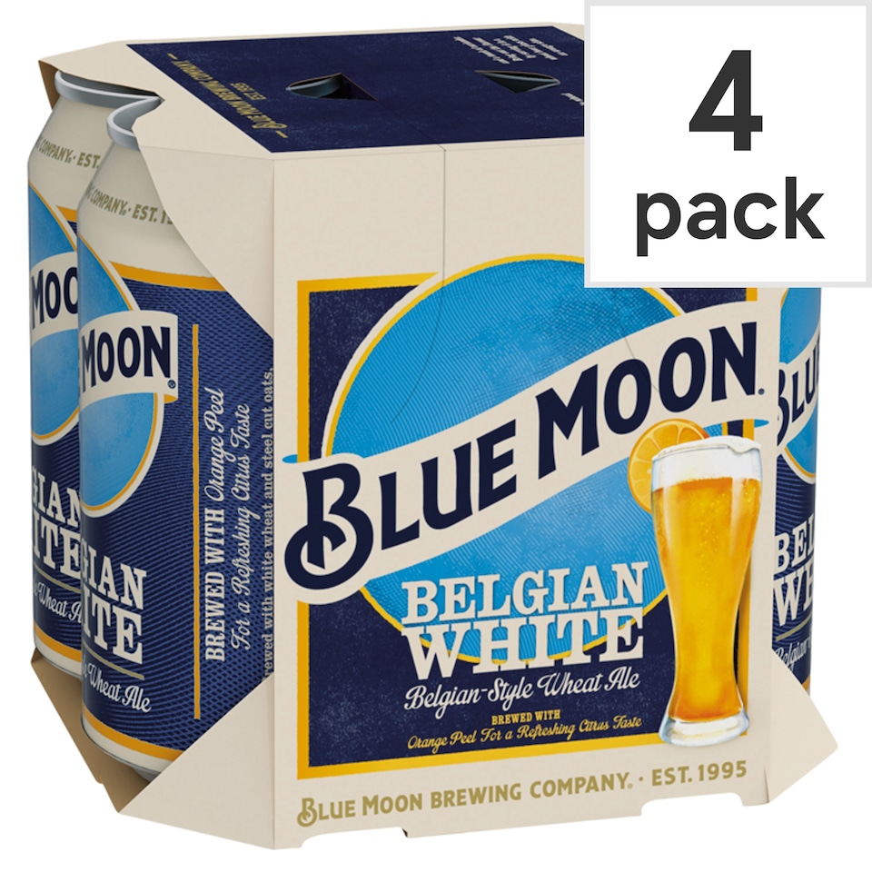 image 1 of Blue Moon Belgian Style Wheat Beer Can 4 x 330ml