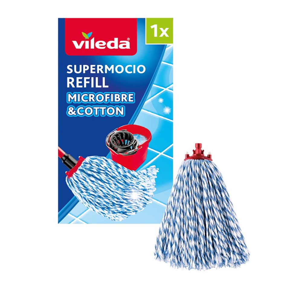 Vileda Supermocio Microfibre & Cotton Mop Refill Tesco Groceries