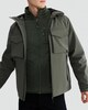 image 1 of F&F Hooded Shower Resistant Utility Jacket in Khaki