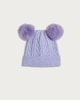 image 1 of F&F Girls Cable Knit Pom Pom Hat in Lilac