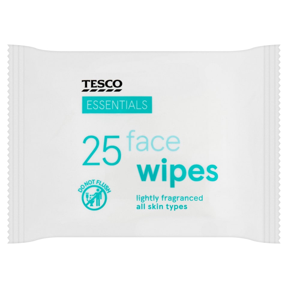Tesco Essentials Face Wipes 25 Pack