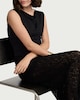 image 2 of F&F Lace Asymmetric Hem Midi Skirt in Black