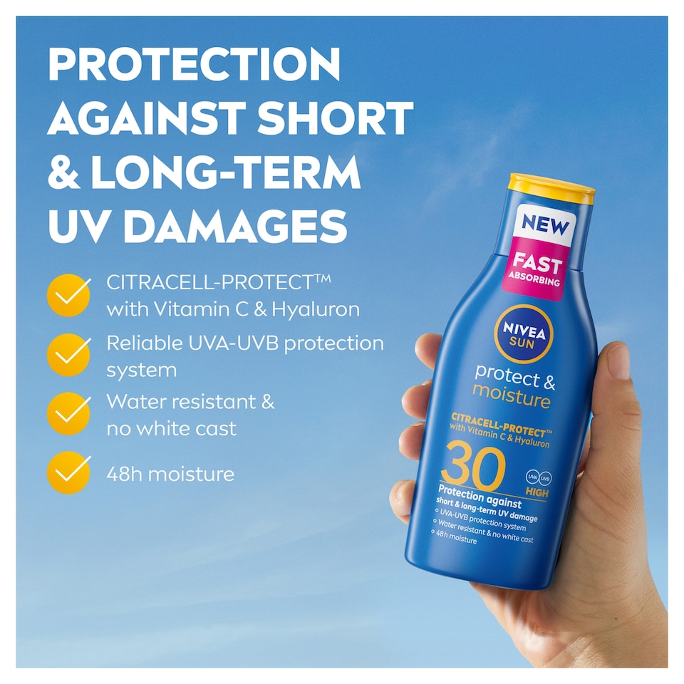image 1 of NIVEA SUN Sun Cream Lotion SPF30 Water Resistant 100ml Travel Size