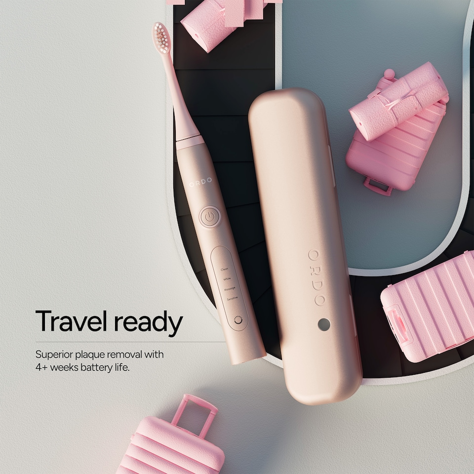 image 1 of Ordo Sonic+ Toothbrush & Charging Travel Case - Rose Gold