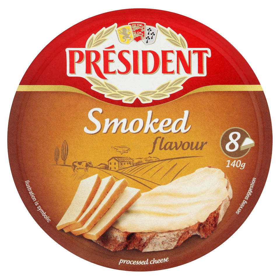 Président füst ízű kenhető zsíros ömlesztett sajtkészítmény 8 db 140 g  1. kép