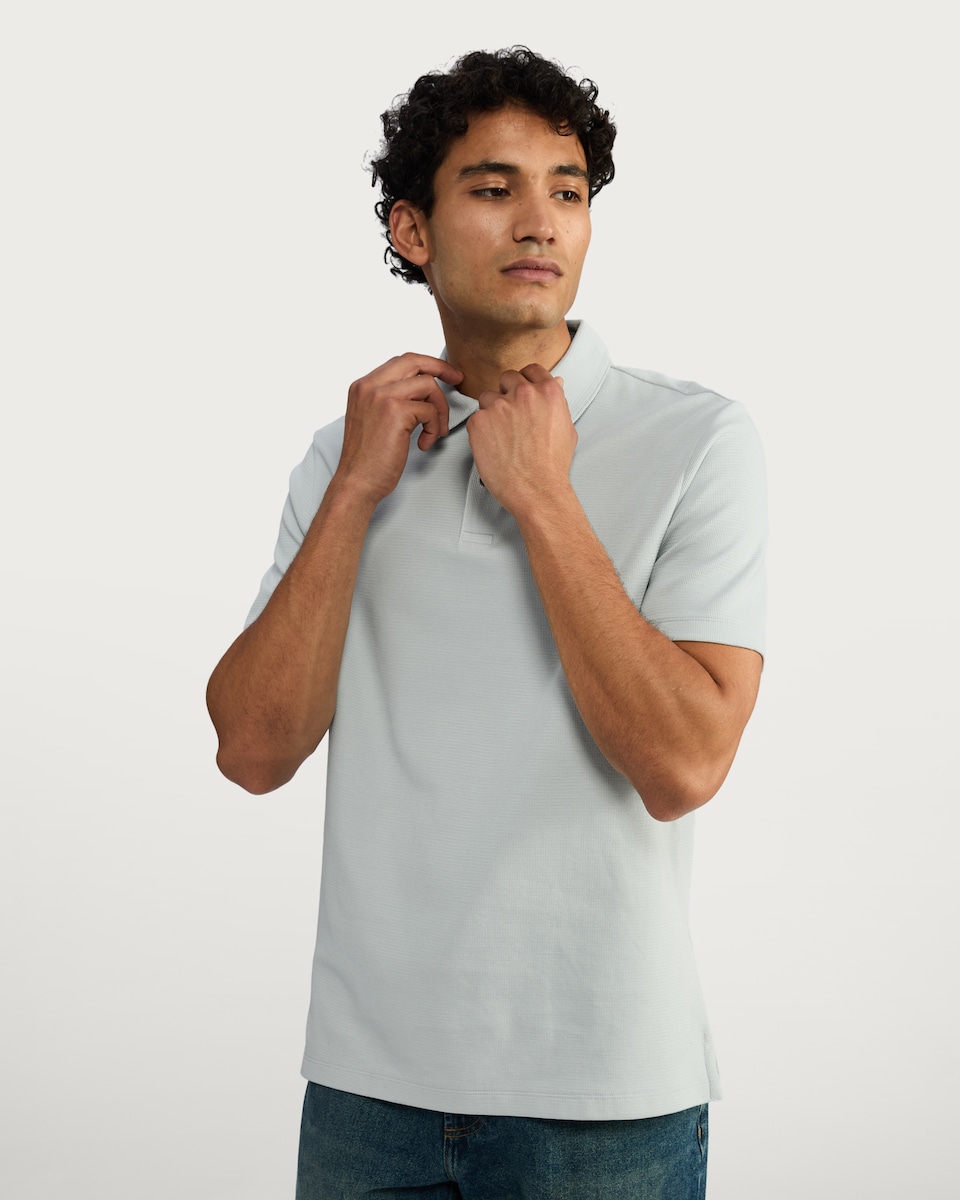 image 1 of F&F Cotton Rich Short Sleeved Polo Shirt in Blue