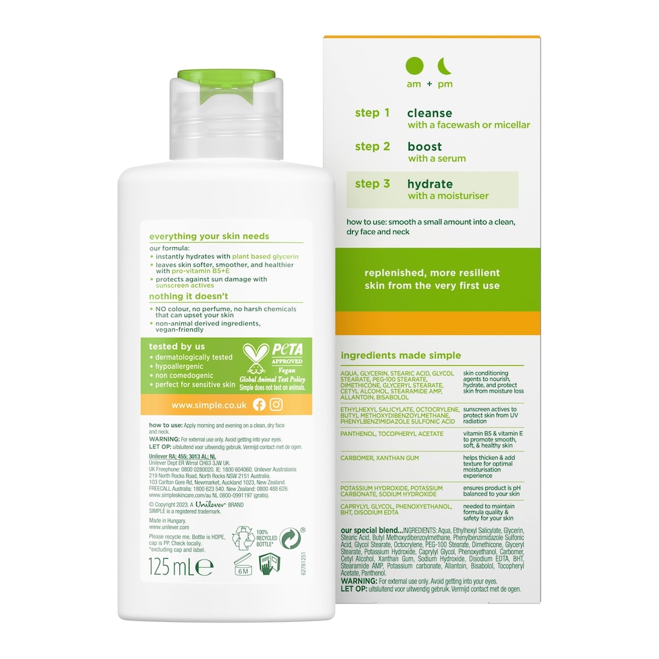 image 1 of Simple Kind To Skin Protecting Light Moisturiser Spf 15 125Ml