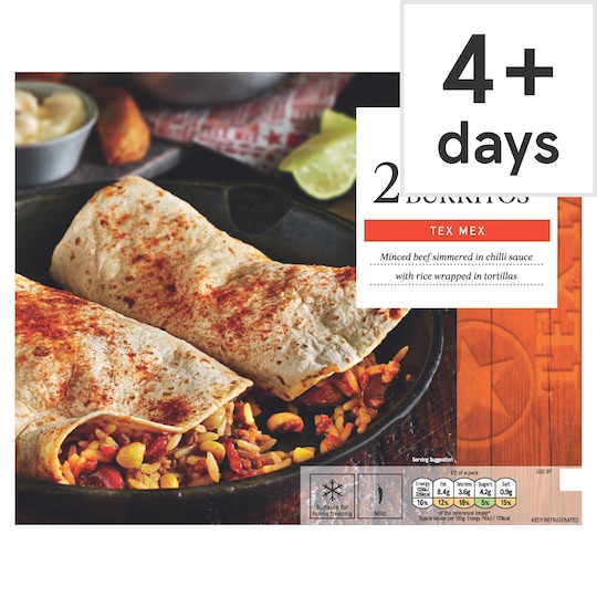 Tesco Tex Mex Beef Burrito 430G Tesco Groceries