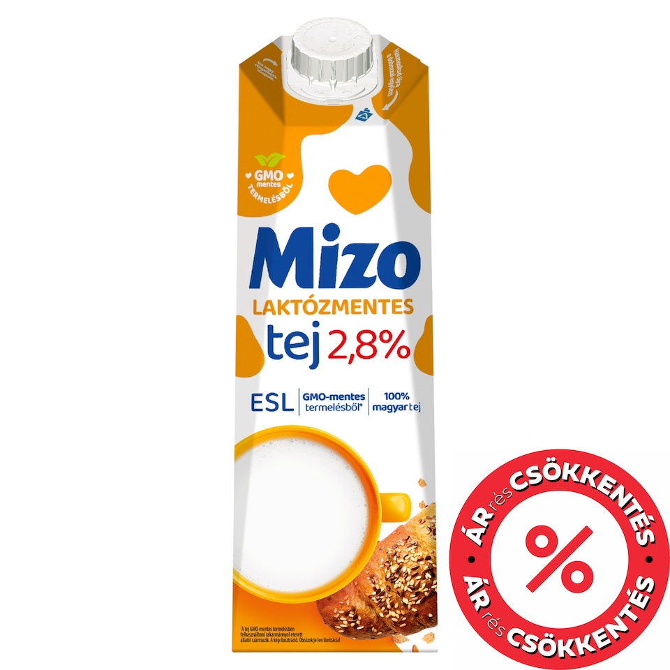 Mizo ESL félzsíros laktózmentes tej 2,8% 1 l