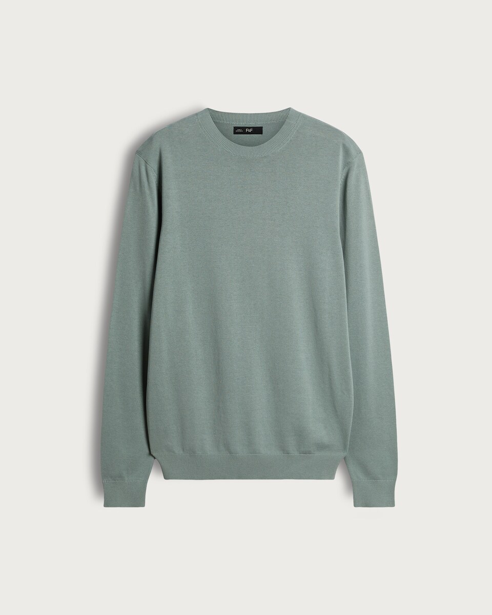 image 1 of F&F Pure Cotton Fine Knit Jumper in Mint