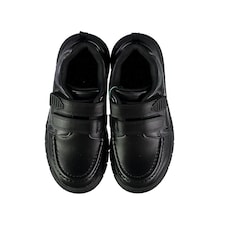 F&F School Boys Double Strap Shoes in Black