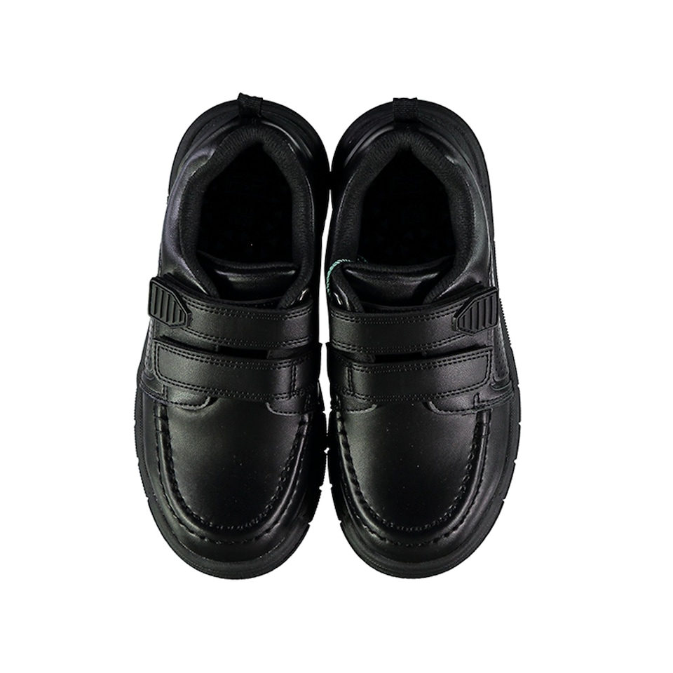 F&F School Boys Double Strap Shoes in Black